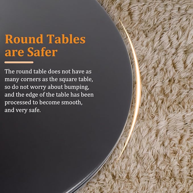 Round Dining Table, 27.6" Tulip Kitchen Round Dining Table for 1-2 People with Metal Pedestal Base and MDF Tables Top, Mid-Century Tables for Home, Dining Room, Cafe, Black