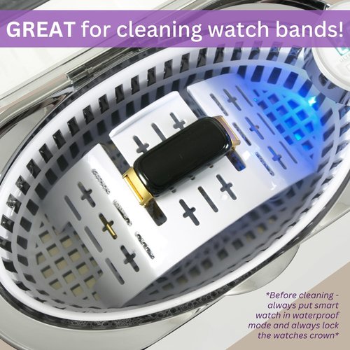 GemOro LUXESPA | Ultrasonic Jewelry & Eyeglass Cleaner - 5 Programmable Timed Cycles for Rings, Watches, Glasses & More
