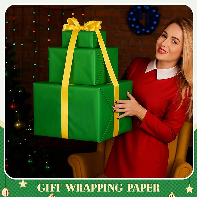 Qilery 500 Sheets Christmas Dark Green Tissue Paper Bulk for Gift Bags 20 x 30 Inch Acid Free Decoupage Packaging Wrapping Paper Sheets for Christmas Decoration DIY Crafts, Packing Supplies for Moving