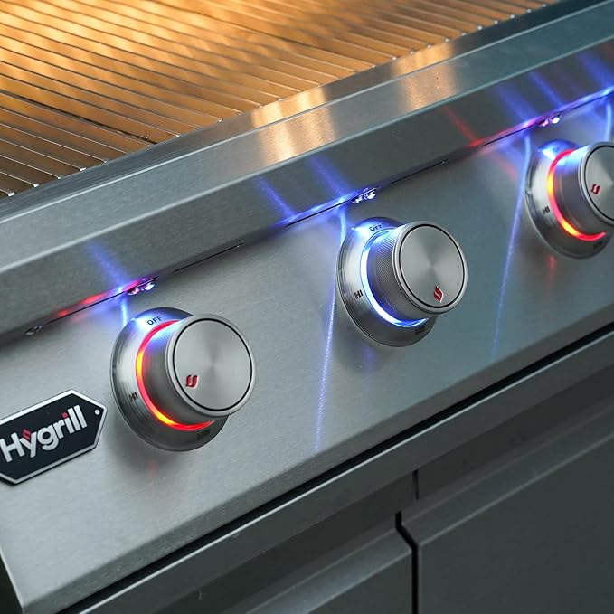 Hygrill Premium XTR 3-Burner Built In Grill, Stainless Steel Grill Head for Outdoor Kitchen and BBQ Grill Island, Heavy Duty Natural Gas Grill
