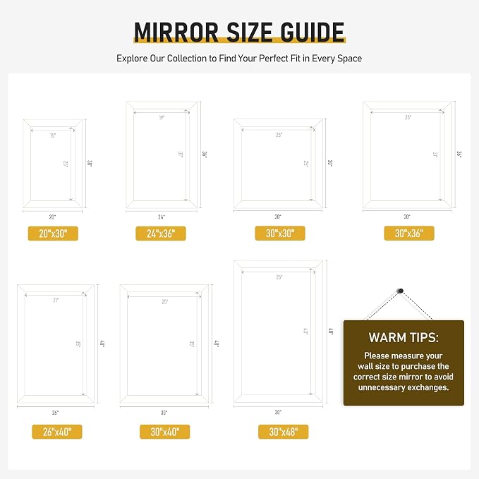 CULER Black Wall Mirror for Bathroom,Rectangle 30 x 30 inch Hanging Vanity Mirrors for Living Room,Bedroom,Entryway