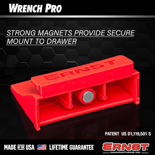 Ernst Manufacturing Wrench Pro - Magnetic Modular Organizer for 40 Tools - Red | Made in the USA