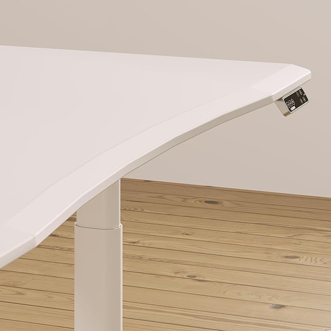 FLEXISPOT E6 Pro Oval Leg Dual Motor 3 Stages Standing Desk 48x30 Inch Skin-Friendly Electric Height Adjustable Whole-Piece Sit Stand Up Desk 150KG Load Capacity (White Frame + White Desktop)
