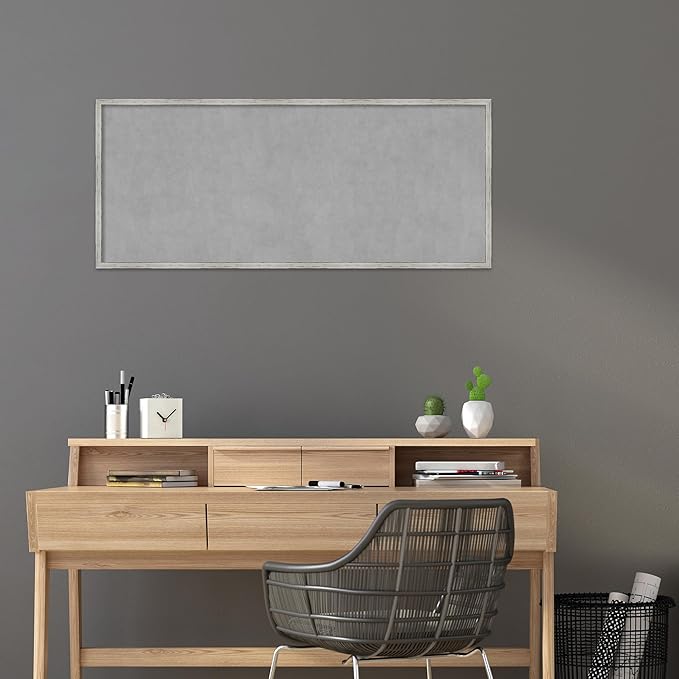 Amanti Art White Framed Magnetic Board 21x49 Oversize Vision Board for use with Magnets, 100% Metal Sheet to Display Items as Office Decor or for Home Organization in mudroom, Kitchen or Kids Room
