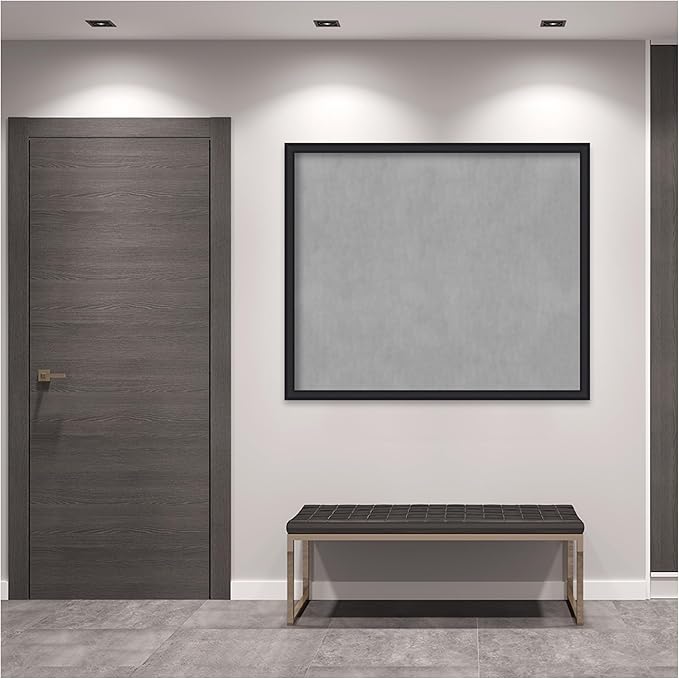 Amanti Art Black Framed Magnetic Board 43x51 Oversize Vision Board for use with Magnets, 100% Metal Sheet to Display Items as Office Decor or for Home Organization in mudroom, Kitchen or Kids Room