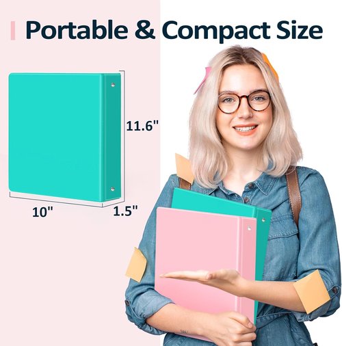 BinderX Extra Durable 1-Inch 3-Ring Binder - Customizable View Cover & Inside Pockets - Olive Green