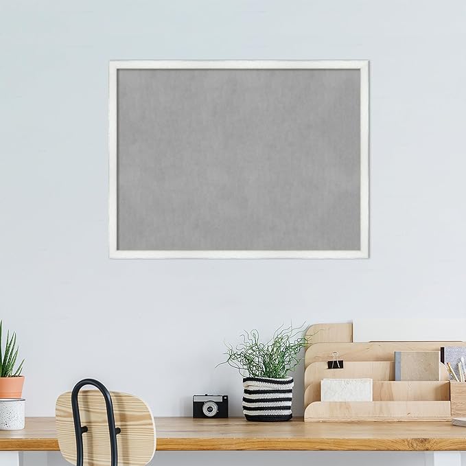 Amanti Art White Framed Magnetic Board 19x25 Medium Vision Board for use with Magnets, 100% Metal Sheet to Display Items as Office Decor or for Home Organization in mudroom, Kitchen or Kids Room