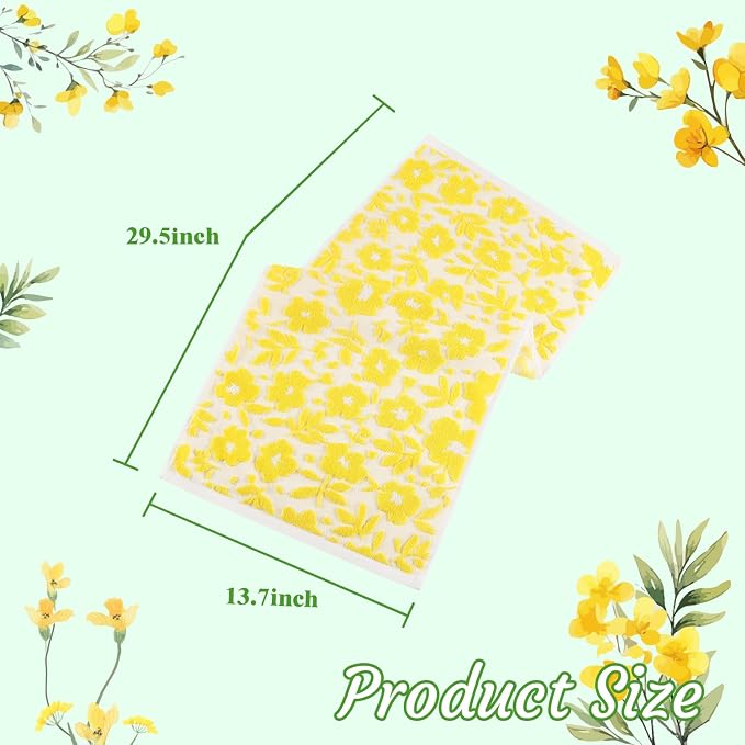 Quera 2 Pack Hand Towels Spring Summer Yellow Flower Sunflower Farmhouse Cotton Bathroom Decorative Towels Set for Drying, Cleaning, Cooking, Holiday 13.7'' x 29.5''