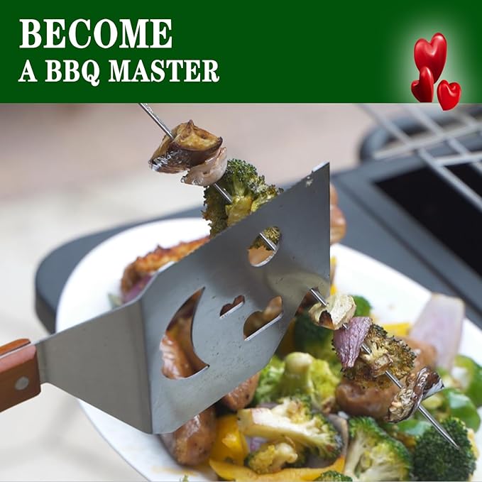 M-HHonger BBQ Gift for Men Dad Husband, Fathers Day Birthday Gifts, 7 in 1 Grill Spatula, Fun BBQ Accessories, Funny Grill Spatula for Outdoor Cooking, Outdoor Cooking Camping Multifunctional Tool