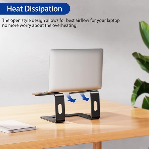 BESIGN LS03 Laptop Stand - Ergonomic Detachable Riser Holder for 10-15.6" Laptops | Black Finish