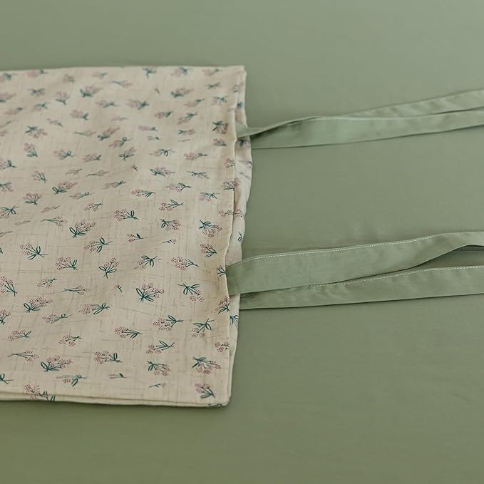 VM VOUGEMARKET Purple Blossom Duvet Cover Set Full Beige Duvet Cover with 2 Bowknot Pillowcases Vintage Flower Bedding Set for College Dorm