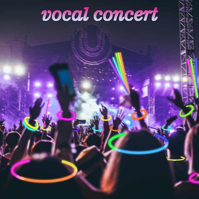 Glow Sticks Party Pack 8"-50, Light up Bracelets & Necklaces Accessories for Kids, Neon Glow in the Dark Christmas NYE Party Favor Supplies Decoration for Xmas Birthday Camping Wedding Dance Parade