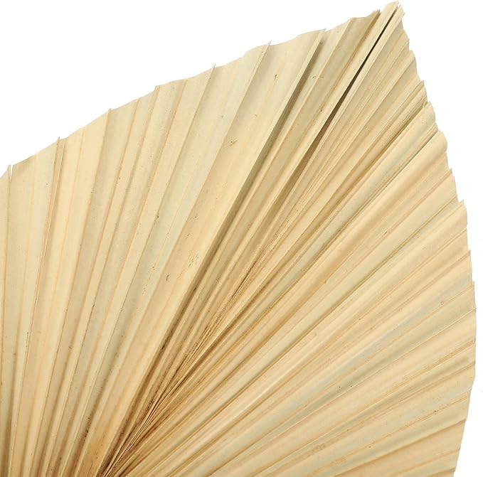 Unomor 3pcs Natural Dried Palm Leaf Decoration for Wedding Layout and Cocktail Party Adornments Premium Handmade Palm Fans for DIY Flower Arrangement Boho Wall Art and Window Display