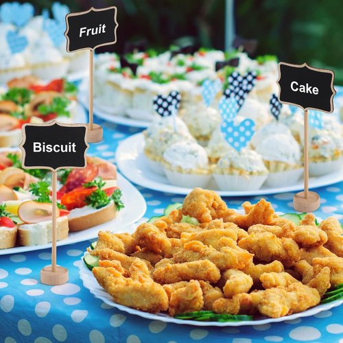 Skiennix 20Pcs Mini Chalkboard Signs - Versatile Food Labels for Parties & Events | Small Rectangle Design