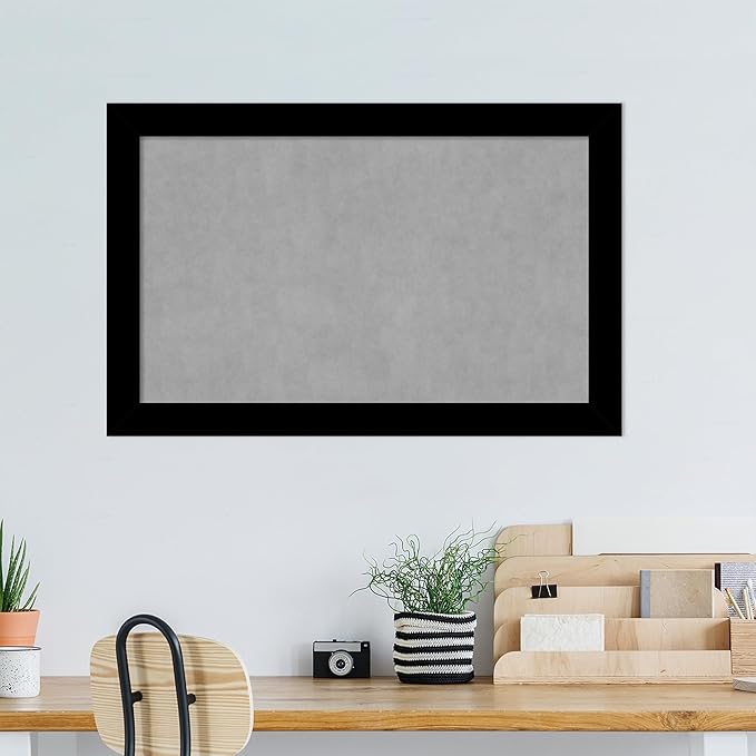 Amanti Art Black Framed Magnetic Board 29x45 Large Vision Board for use with Magnets, 100% Metal Sheet to Display Items as Office Decor or for Home Organization in mudroom, Kitchen or Kids Room