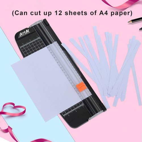 ArtAt 12-Inch Paper Cutter - Portable A4 Trimmer with Retractable Safety Blade for Crafts & Photos