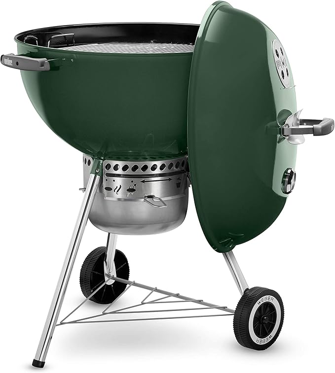 Weber Original Kettle Premium Charcoal Grill for Outdoor Cooking and Barbecue, 22-Inch, Green