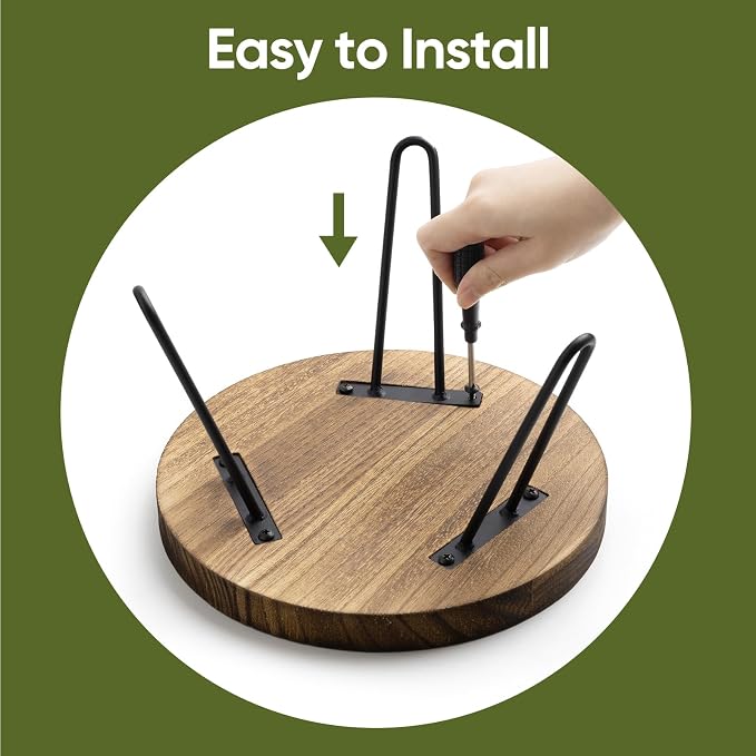 ROSSNY Small Indoor Plant Stand Stool: Fits for Under 10" Wide Pot - Wooden Plant Stool - Single Tier Short Round Plant Stool - Mid-century Modern Style for Indoor Outdoor Home Garden Décor, Dark Brown, 2 Pack (Without Pot)