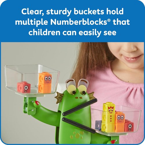 Hand2Mind Numberblocks Blockzee Balance Activity Set - 61 MathLink Cubes & Balance Scale for Educational Fun