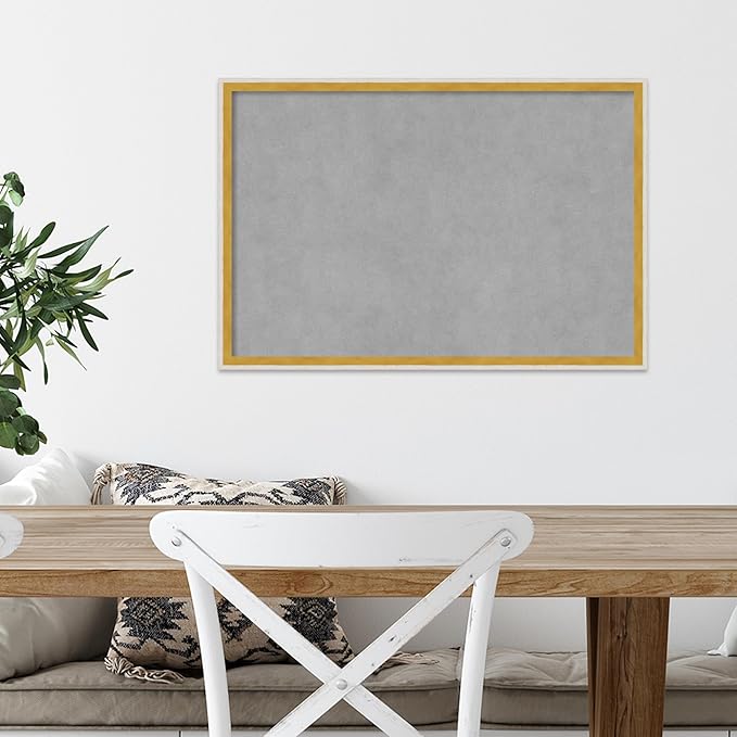 Amanti Art White Framed Magnetic Board 17x25 Medium Vision Board for use with Magnets, 100% Metal Sheet to Display Items as Office Decor or for Home Organization in mudroom, Kitchen or Kids Room
