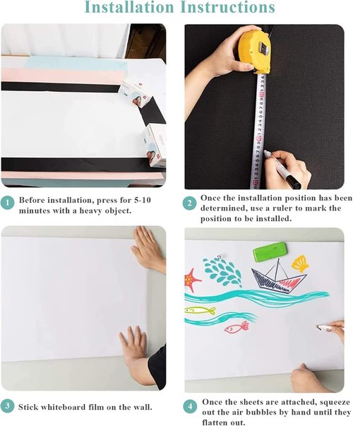 Self-Adhesive Whiteboard Sticker by Skiennix - 16" x 24" Magnetic Dry Erase Wall Film | No Ghosting, Easy Peel & Stick for Professionals