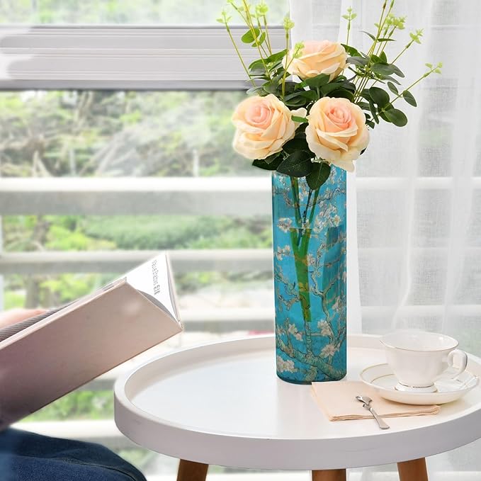 Vase Plastic Vase Elegant Cylinder Flower Vase Shatterproof Decorative Centerpiece for Home Table Office Weddings Events (11.8 x 3.9 in)