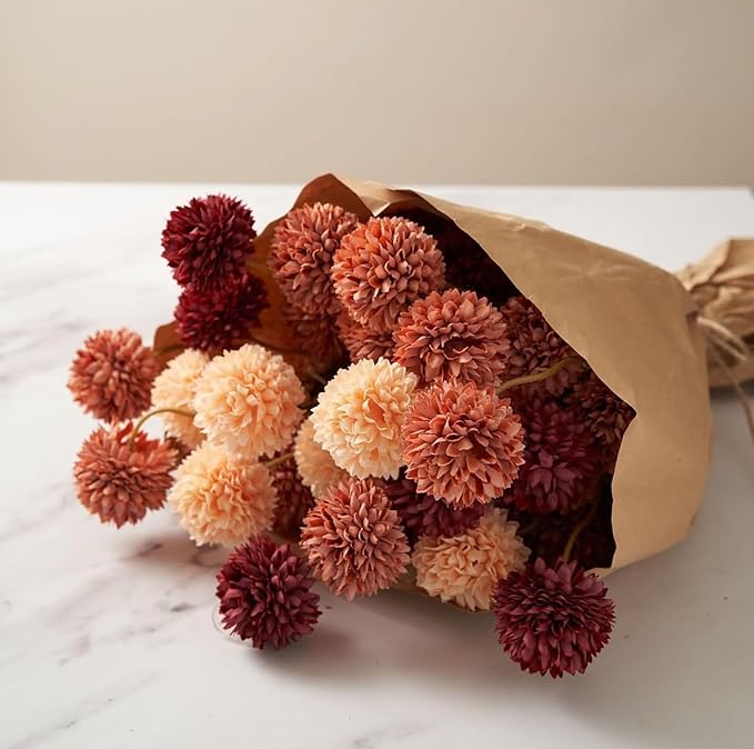 Artificial Hydrangea Flowers Fake Hydrangeas Faux Flowers Bouquet Artificial Plants for Wedding Home Office Decor Excluding vases-(Autumn White 10 PCS)