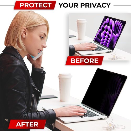SightPro Magnetic Privacy Screen - Removable Laptop Privacy Filter for MacBook Air 13 & 13.6 Inch (2022-2026)