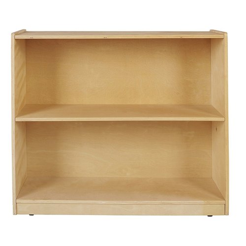 ECR4Kids Double-Sided Mobile Book Display - Versatile Classroom Bookshelf with Storage, Natural Finish