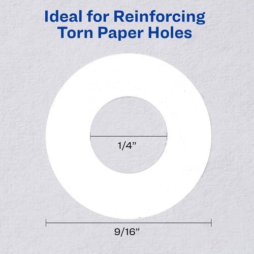 Avery Reinforcement Labels - 1/4" Diameter, Permanent Adhesive, White, 1,200 Stickers in 6 Packs