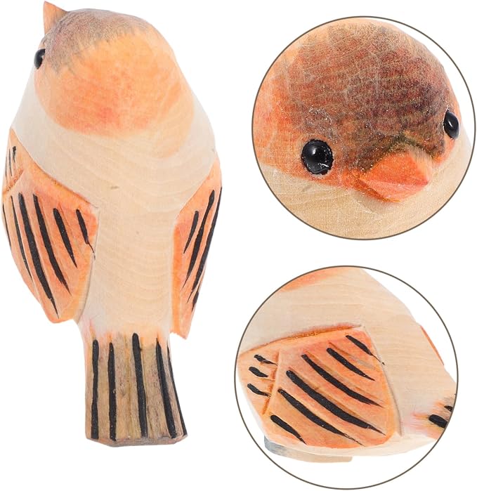 Retro Farmhouse Bird Sculpture Bird Decor for Home Hand Carved Animal Statue