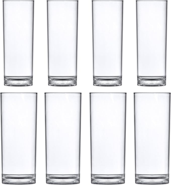 Amazing Abby - Viola Minuto - Plastic Cylinder Vases (8-Piece Set), Acrylic Flower Vases for Wedding Centerpieces, Home Decorations, Office Ornaments, Shatter-Proof, 6" + 7" (H) (Not Glass)