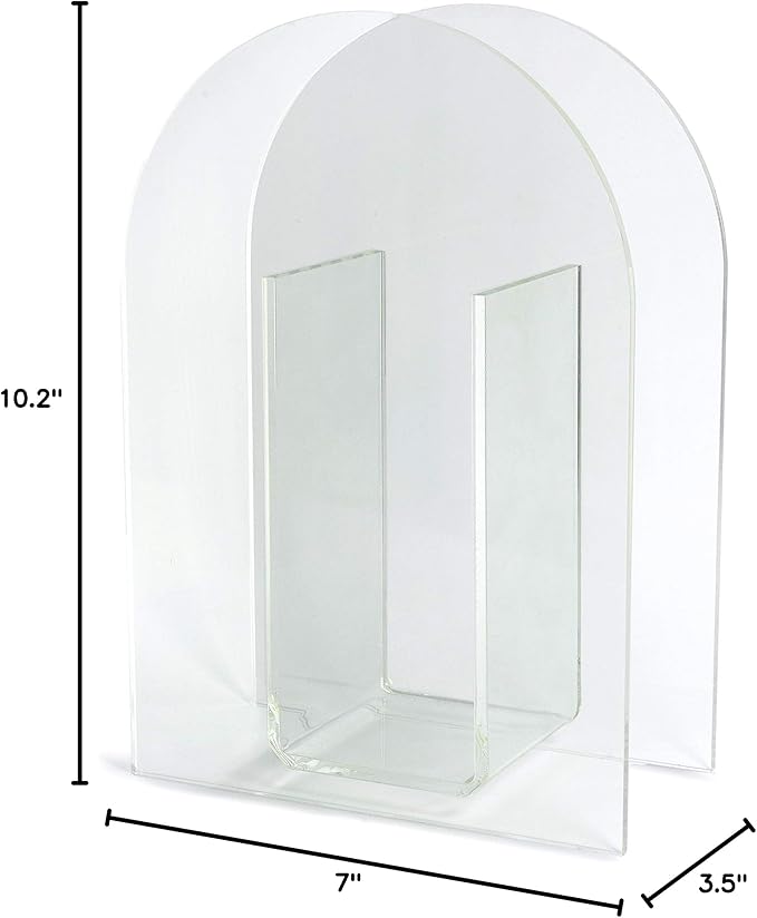 Acrylic Vase Modern Arch Shape Vase for Wedding Party Flowers Centerpieces Home Office Decor (Clear)