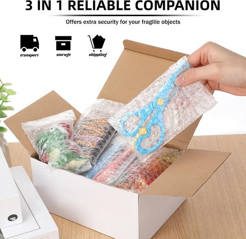 Frienda 300 Pcs Clear Bubble Cushion Bags - Double Wall Shockproof Packing Pouches (3" X 5")