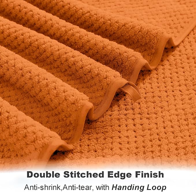Smuge Extra Large Bath Towel Sheet Set 35x70 Inches - Oversized Highly Absorbent Towels Set,Jumbo Microfiber - Quick Dry, Lightweight,Super Soft for Bathroom,Hotel,SPA,Pack of 4 (Orange Red)
