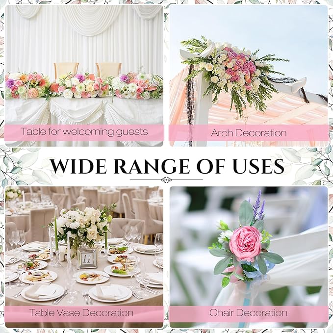 Zeyune 50Pcs Wedding Artificial Peonies 4Inch Fake Silk Peony Faux Peonies Artificial Valentine Flowers Bulk Rose Flowers Heads for Valentine Decoration Vintage Wedding Home Office (Hot Pink and Pink)