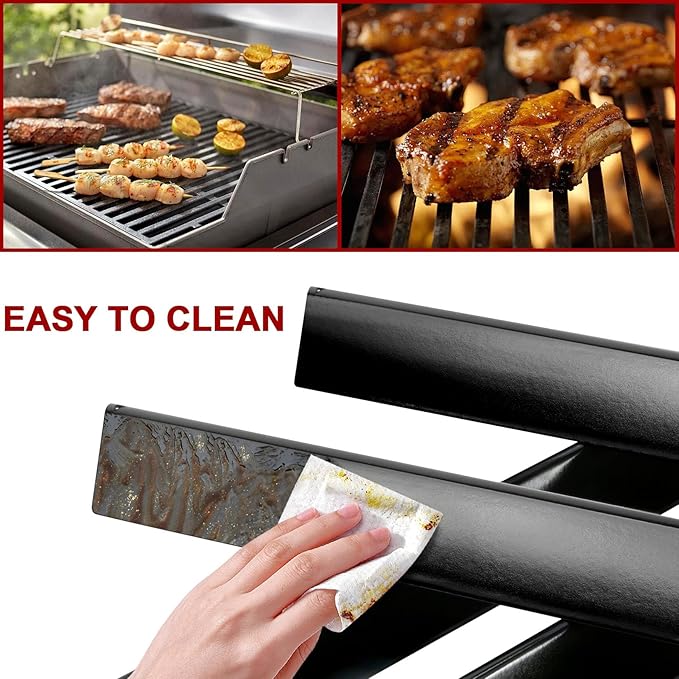 GasSaf 24.5" Flavorizer Bars for Weber Genesis 300 Gas Grills, Flavor Bar for Weber 7539 7540, Genesis E-310 E-320 S-310 S-320, EP/CEP 310 & 320 (Side-Knob), 5-Pack Porcelain Enameled Heat Plates Bars