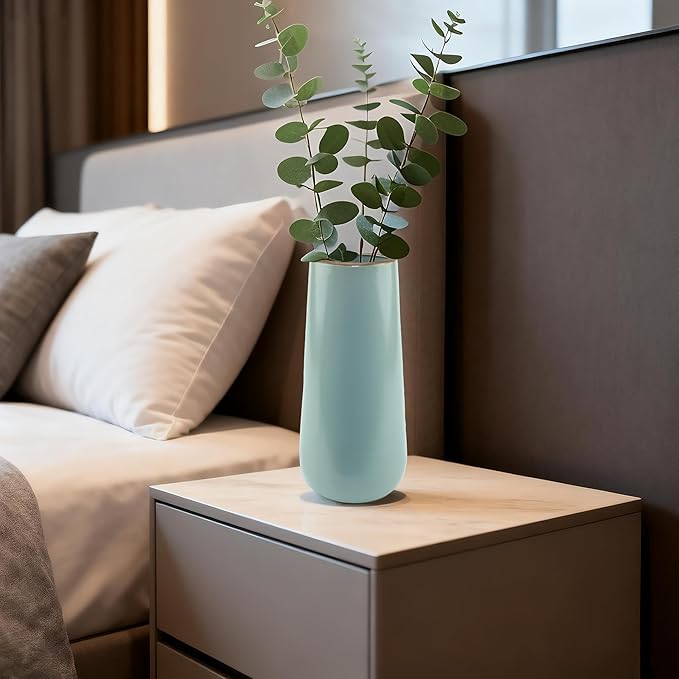 8-inch ice Cracked Glazed Ceramic vase, Modern Eastern Style Ceramic vase, Dining Table, Central Living Room Shelf Decoration (TQ01)