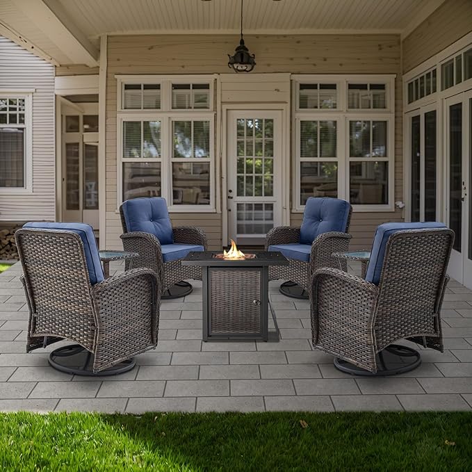 Belord 30 Inch CSA Listed Propane Fire Pit Table - 50000 BTU Square Outdoor Fire Pit Table with Lid and Lava Rock for Patio Backyard Deck and Outdoor Gatherings