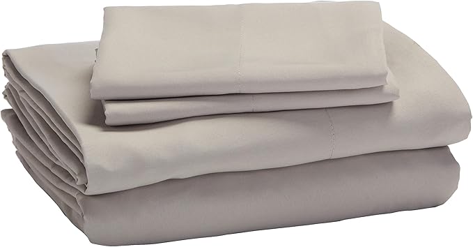 Amazon Basics Queen Comforter Set, Soft Microfiber, Machine Washable, Blue Watercolor Floral, 10-Piece