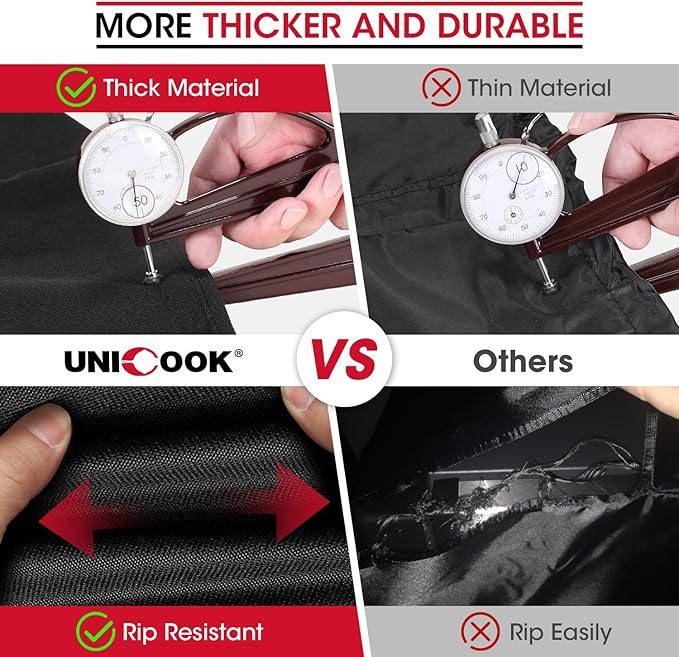 Unicook Griddle Cover Compatible with Weber 36" Rust-Resistant Griddle, Compared to Weber 3400030, Heavy Duty Waterproof 4 Burner Flat Top Grill Cover with Hood, 64 Inch Outdoor BBQ Protector, Black