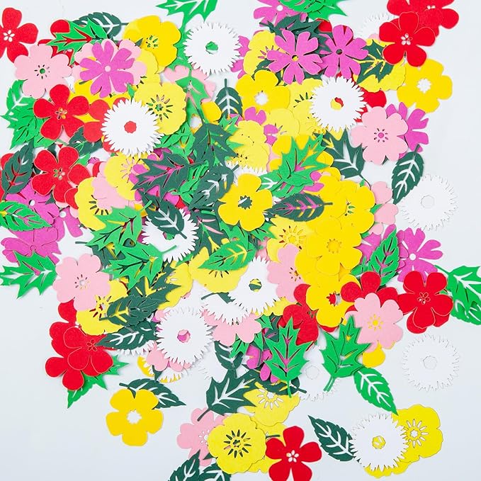 200 Pcs Wildflower Party Confetti - Daisy Party DéCor - Floral Botanical Table Scatter For Colour Clash Wedding - Bridal,Baby Shower,Birthday Party Decorations