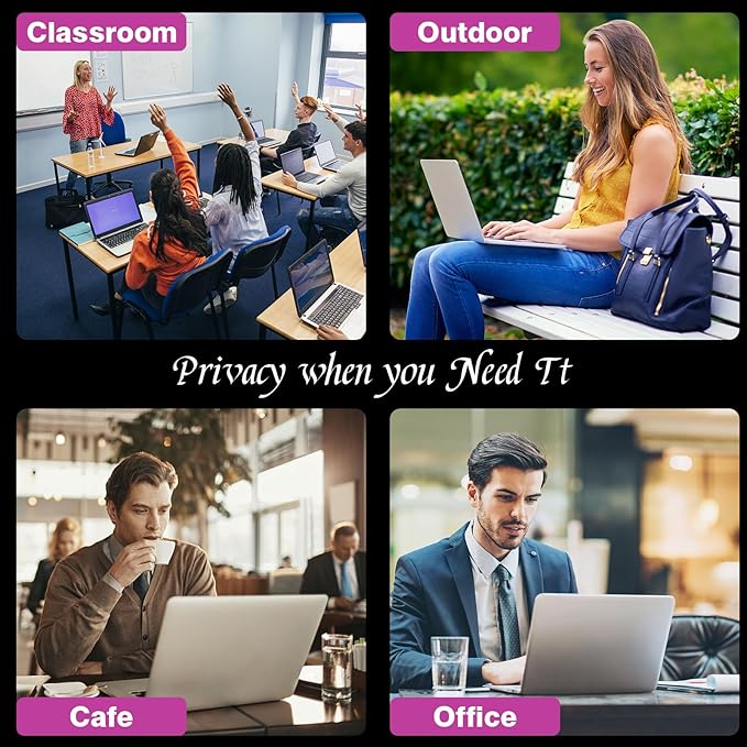 PYS Magnetic Laptop Privacy Screen Filter 15.6 Inch 16:9 - Detachable Computer Screen Privacy Shield, Anti-Glare Blue Light, Removable 15.6" Screen Protector for Lenovo, HP, Dell, Acer, ASUS
