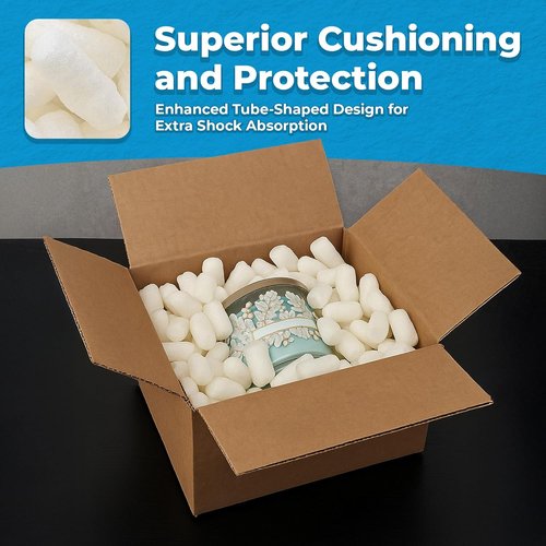 MagicWater Packing Peanuts - Eco-Friendly Bio Tube Recycled Void Filler | 1 Cu Ft, Dust-Free & Abrasion Resistant