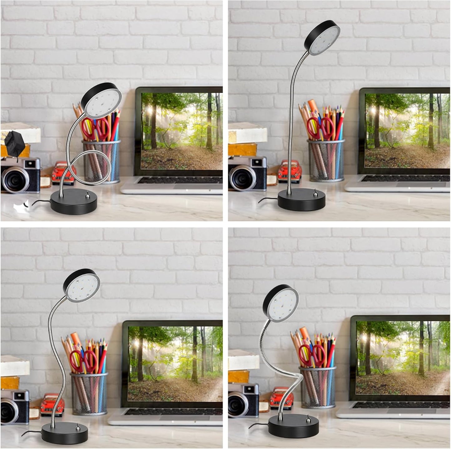 Skiennix Flexible Gooseneck LED Desk Lamp - 4.5W 260LM, 4000K Light for Home Office & Study | 19.25" Height