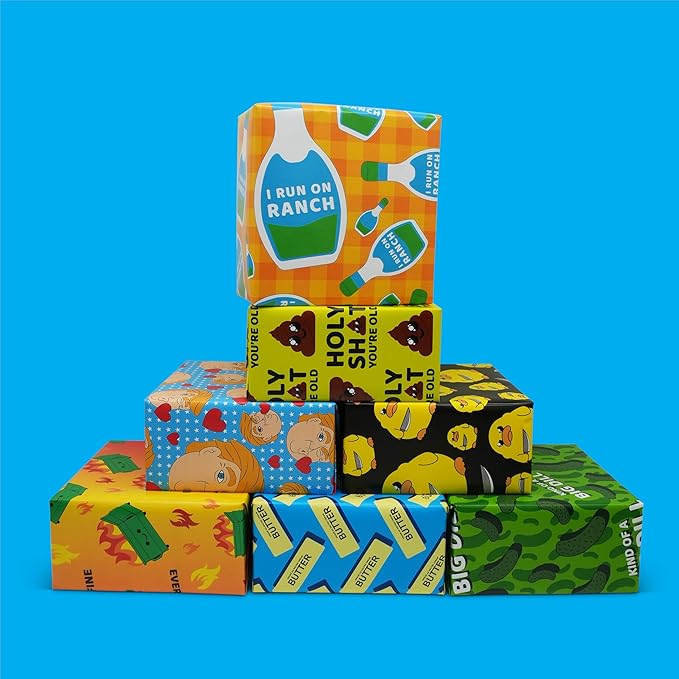 GOOFBALLS Hilarious Wrapping Paper Roll – Funny Gift Wrap for Birthdays, Holidays, White Elephant, Gag Gifts - Ranch Dressing
