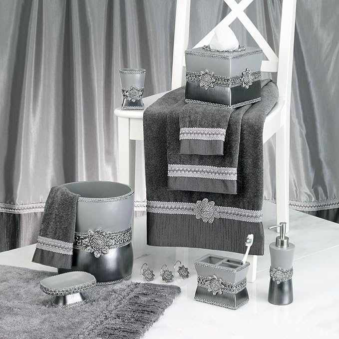 Avanti Linens Braided Medallion, Tumbler, Granite