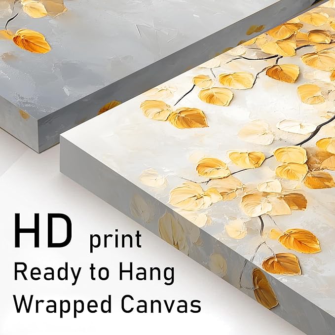 Tarfupth Gold Tree of Life Wall Art for Living Room Tree Leaves Large Artwork for Bedroom Office Kitchen Modern Canvas Prints 24x48 Inch