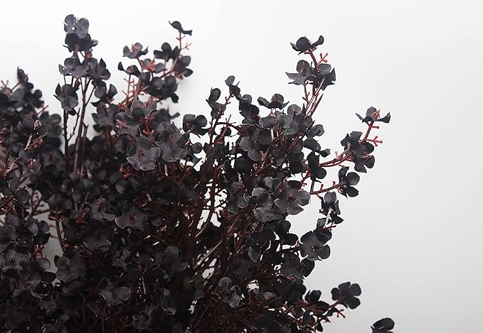 JAKY-Global Babys Breath Silk Artificial Flowers Bulk with Vase 10pcs for Fall Decor Fake Flower Bouquet Bulk for Home Kitchen Indoor Bouquet Floral Arrangement Table Centerpieces Party Decor(Black)