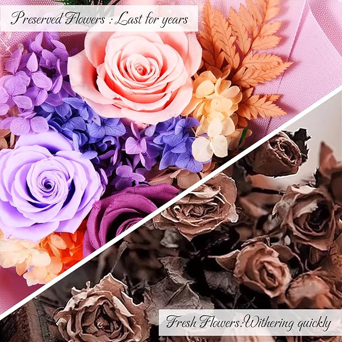 Amoueterno Forever Flower,Flowers for Delivery,Roses Bouquet Lasting for 3 Years,Birthday Flowers,Sympathy Flowers,Gifts for Her Women Mom Grandma Wife Friends
